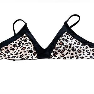 Vimpumec‎ Bikini Top Cheetah Black Size Medium Swimsuit SwimTop Pool Beach